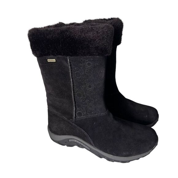 Merrell Kids Jungle Moc Puff Black Suede Snow Boots Size‎ 6 Waterproof - Picture 2 of 7